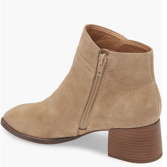 Lucky‎ Brand Lilka Suede Bootie, Block Heel Size 7, Dune Light Brown, NWT - Picture 3 of 14